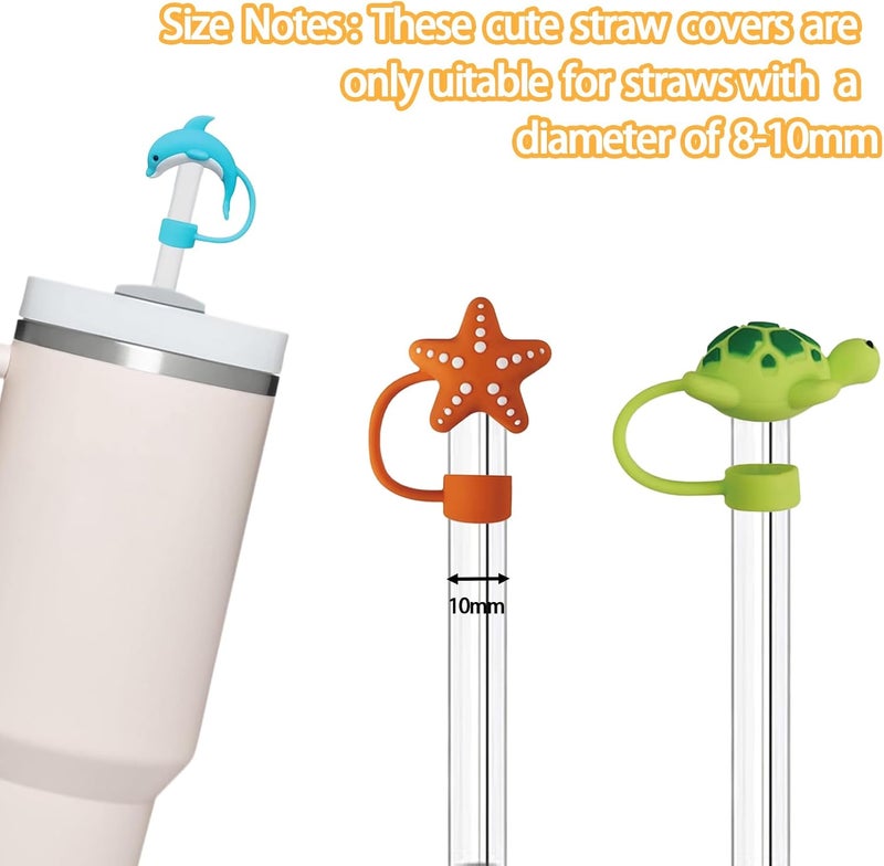 LDKEKDF 14Pc Straw Cover for Stanley Cup, Silicone Straw Topper for Stanley Cup 30&40oz with Tumblers, 10mm 0.4in Lid Accessories (Reusable) - Image 2